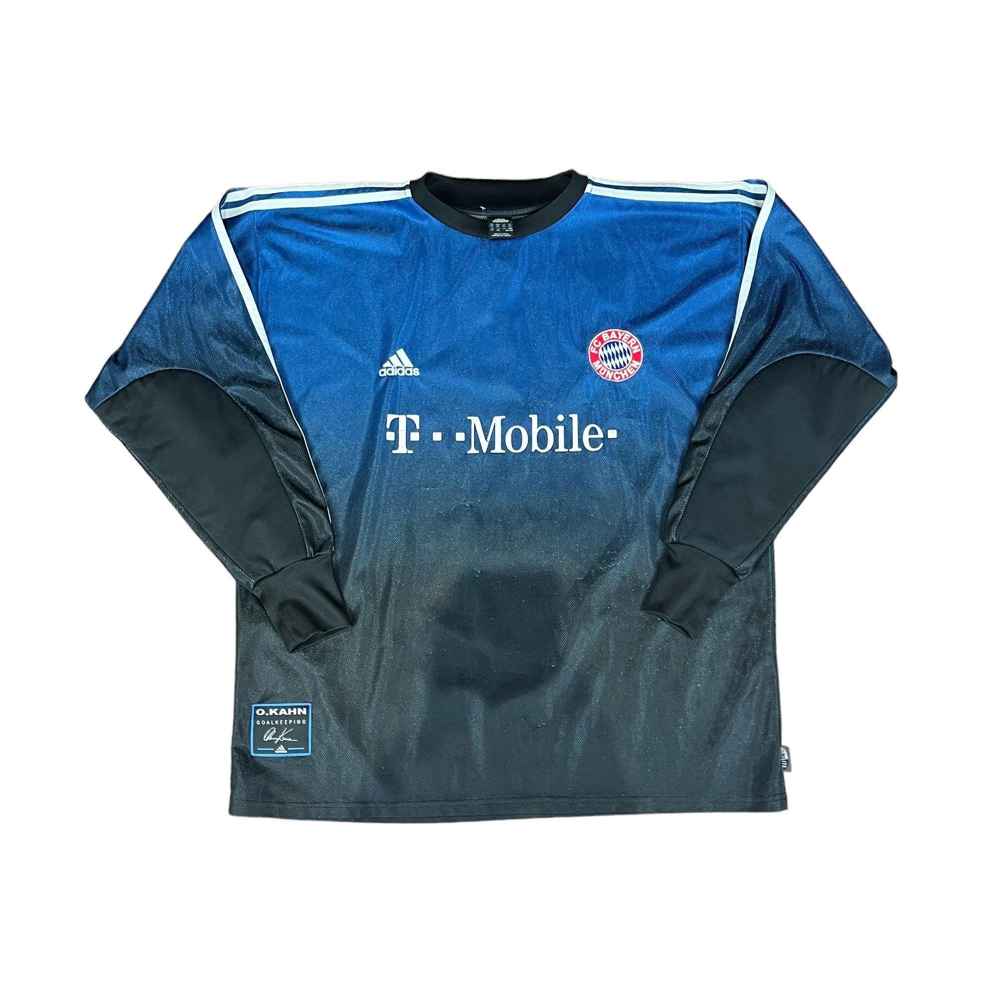 2002 03 Blue Black Adidas Bayern Munich Khan Shirt XXL