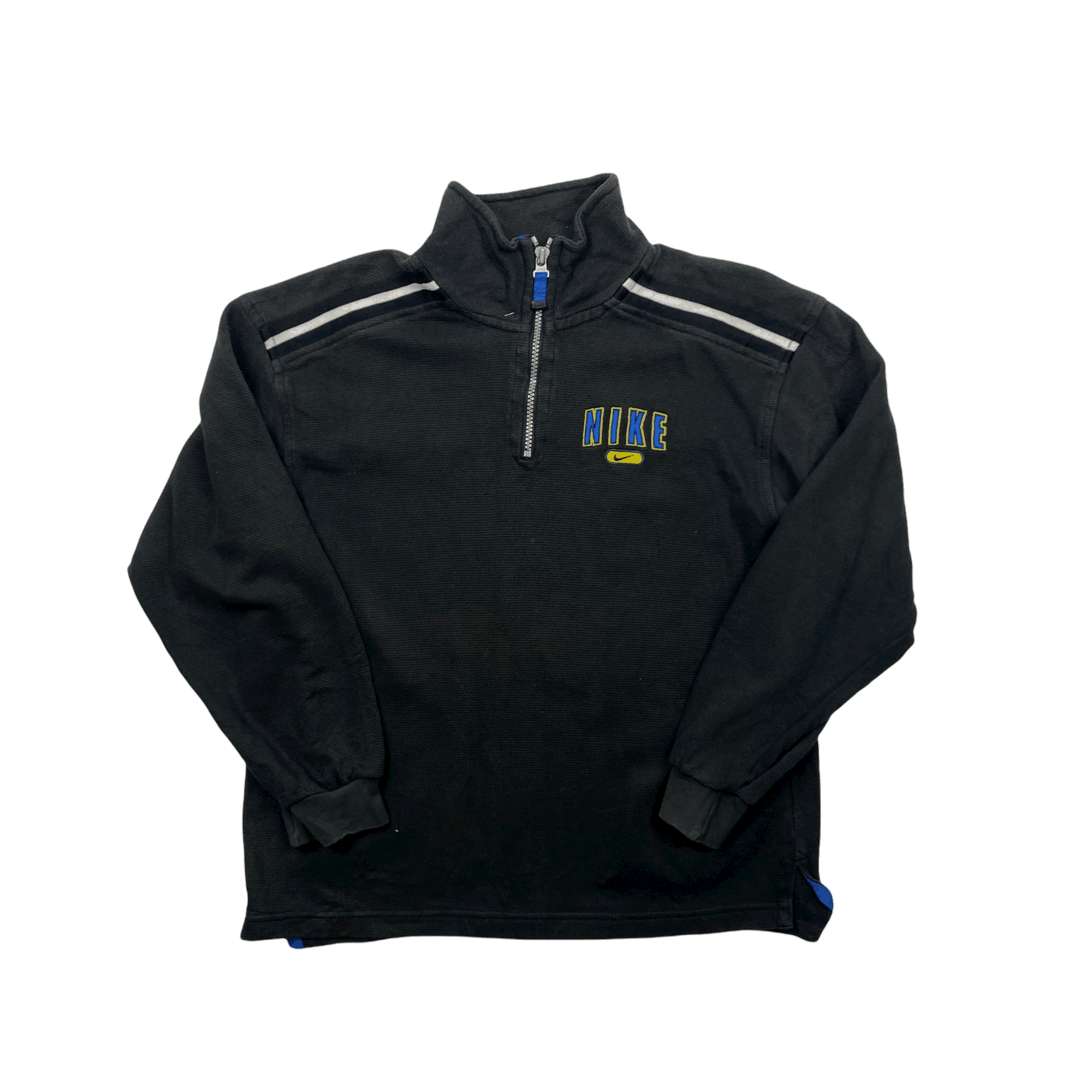 Vintage 90s Black Nike Spell Out Quarter Zip Sweatshirt Recommended