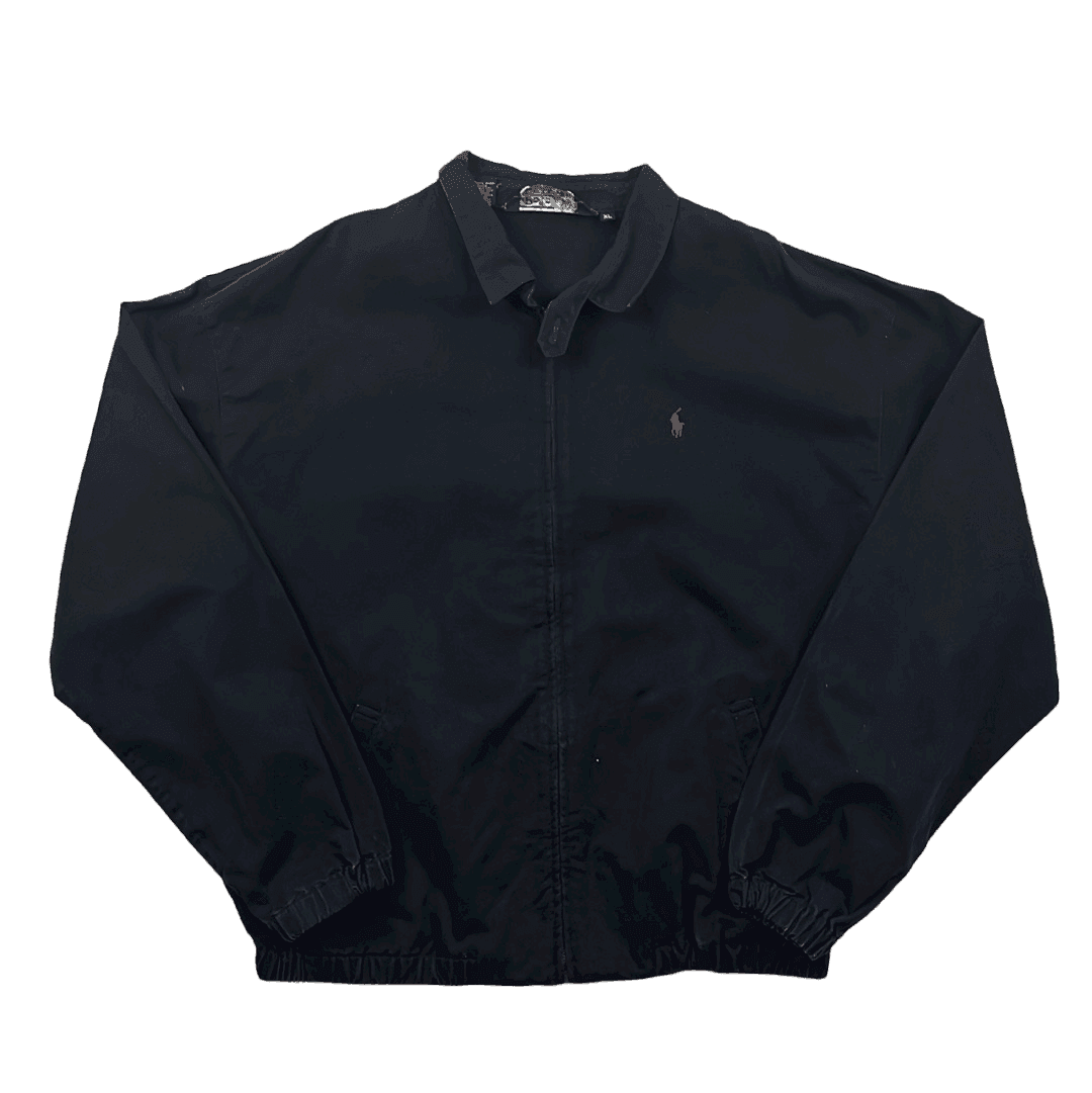 Vintage 90s Black Polo Ralph Lauren Harrington Jacket Extra Large