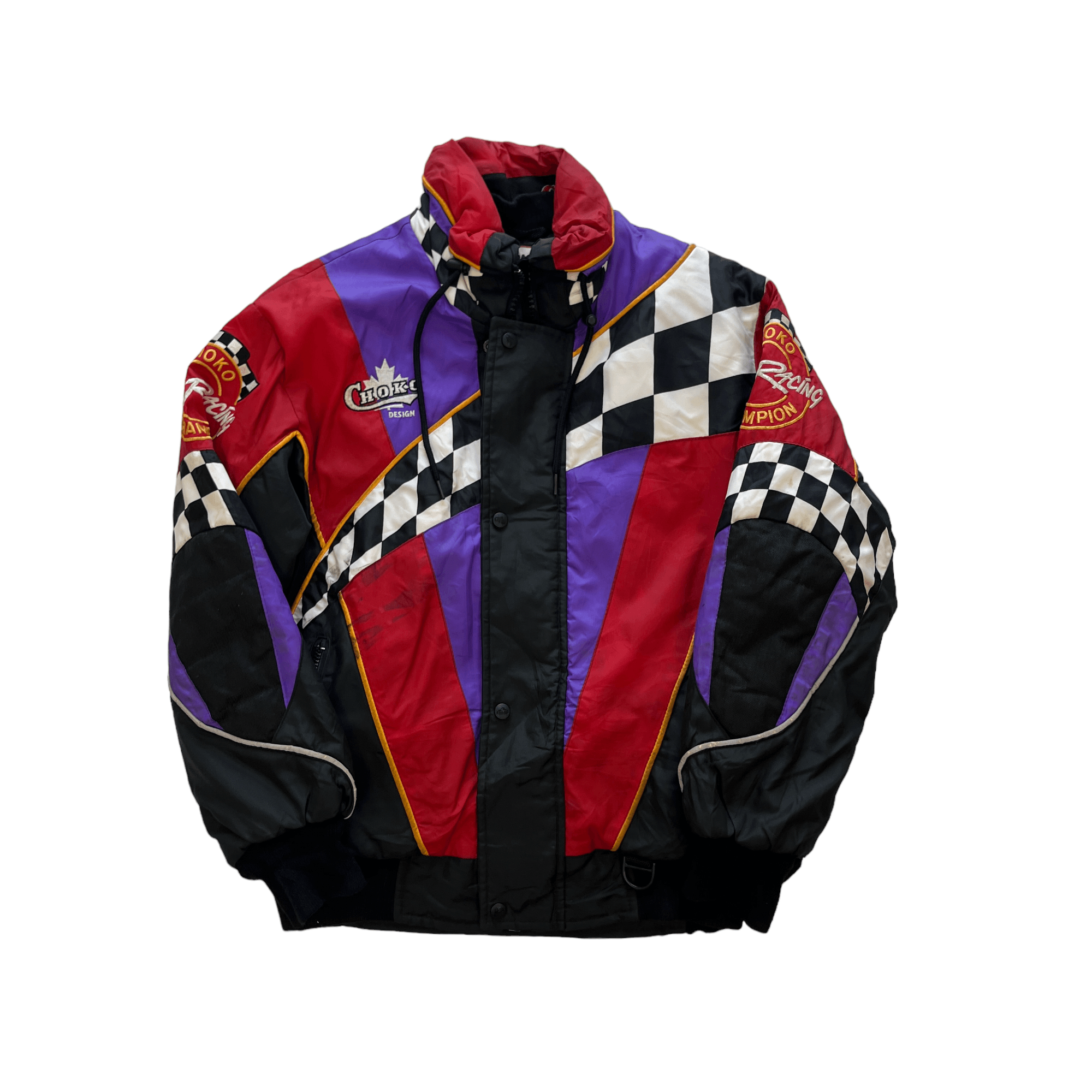 Vintage 90s Black, Red + Purple Pro Racing Jacket - Small