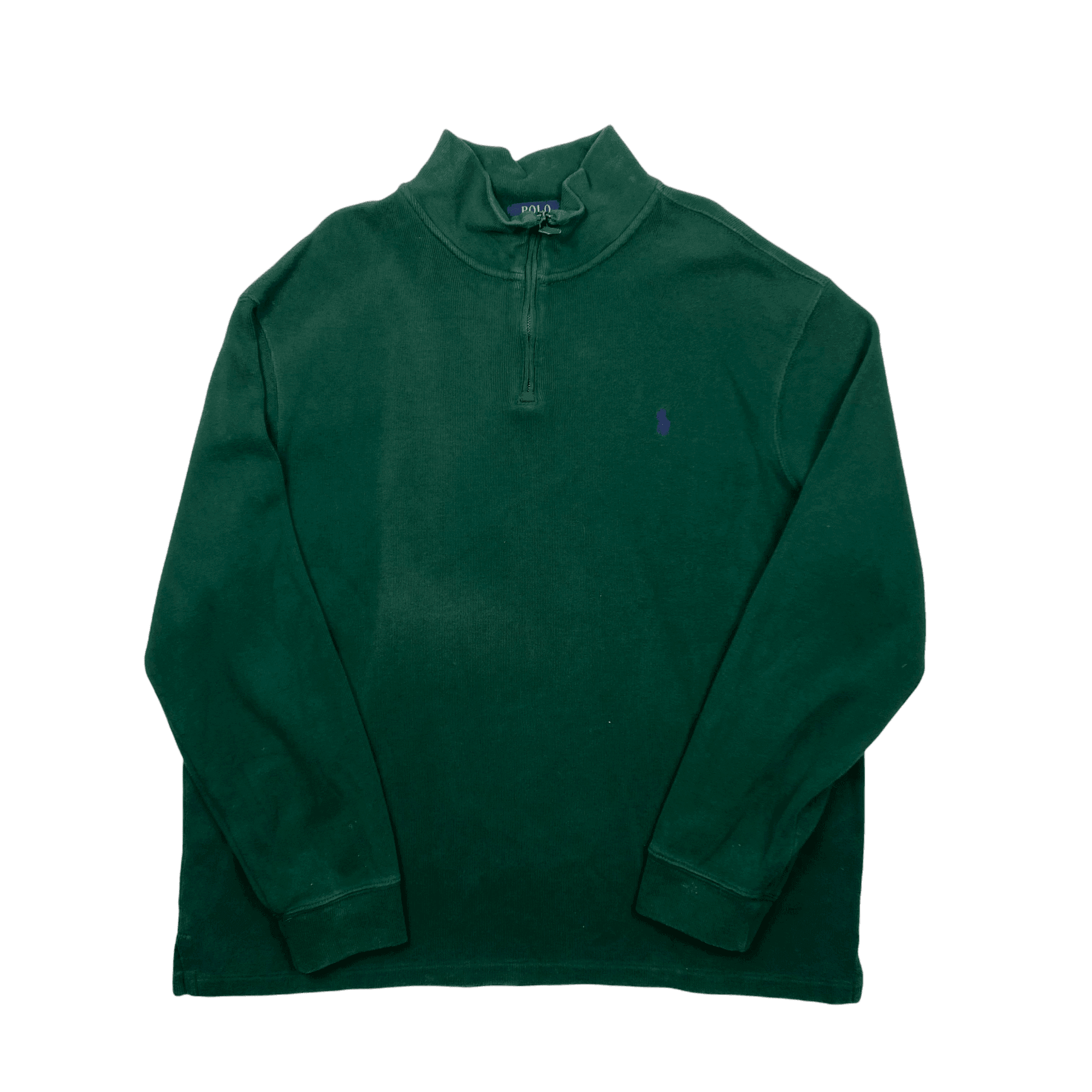 Vintage 90s Green Polo Ralph Lauren 1 4 Zip Sweatshirt XL