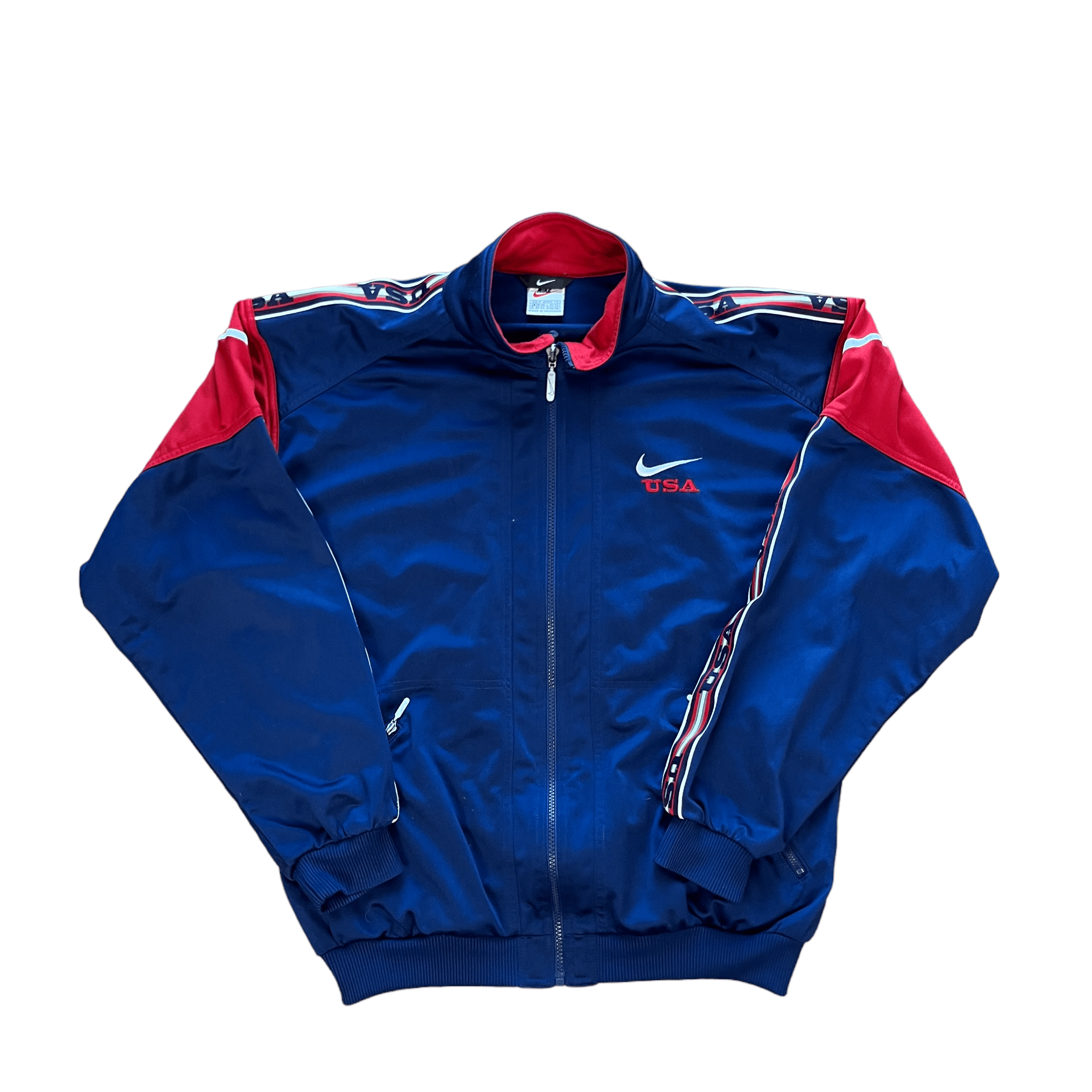 Vintage 90s Navy Blue Red Nike Jacket M