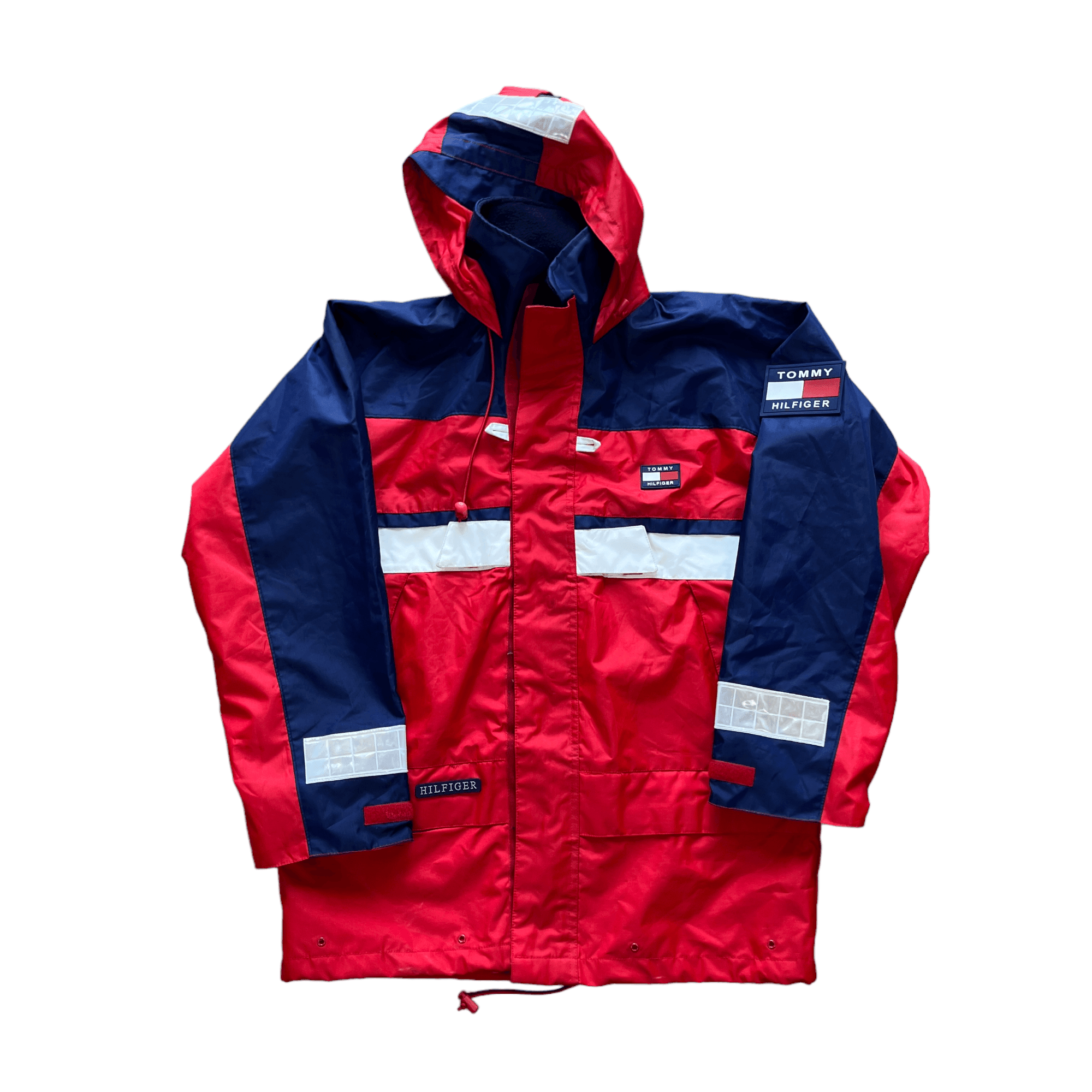 Vintage 90s Navy Blue Red White Tommy Hilfiger Jacket Large