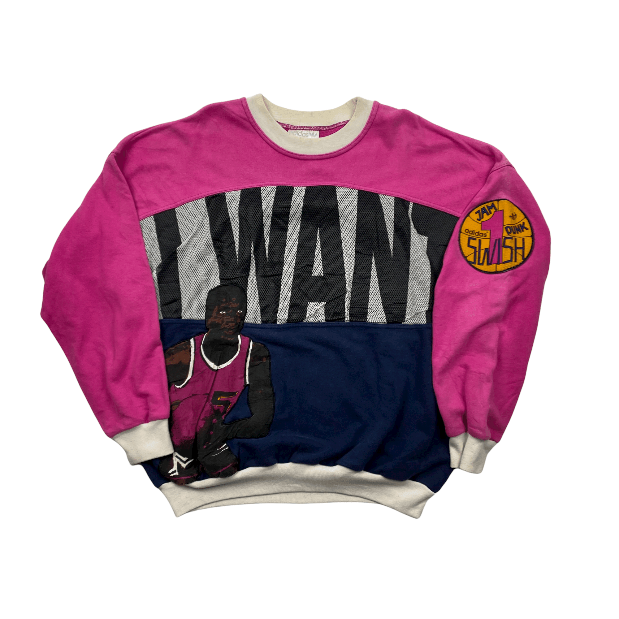 Vintage 90s Purple Navy Blue Adidas I Want I Can Sweatshirt Medi