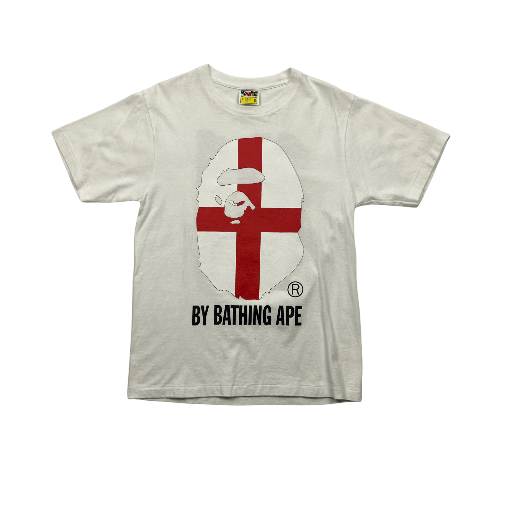 White A Bathing Ape BAPE England Football World Cup Head Tee Small