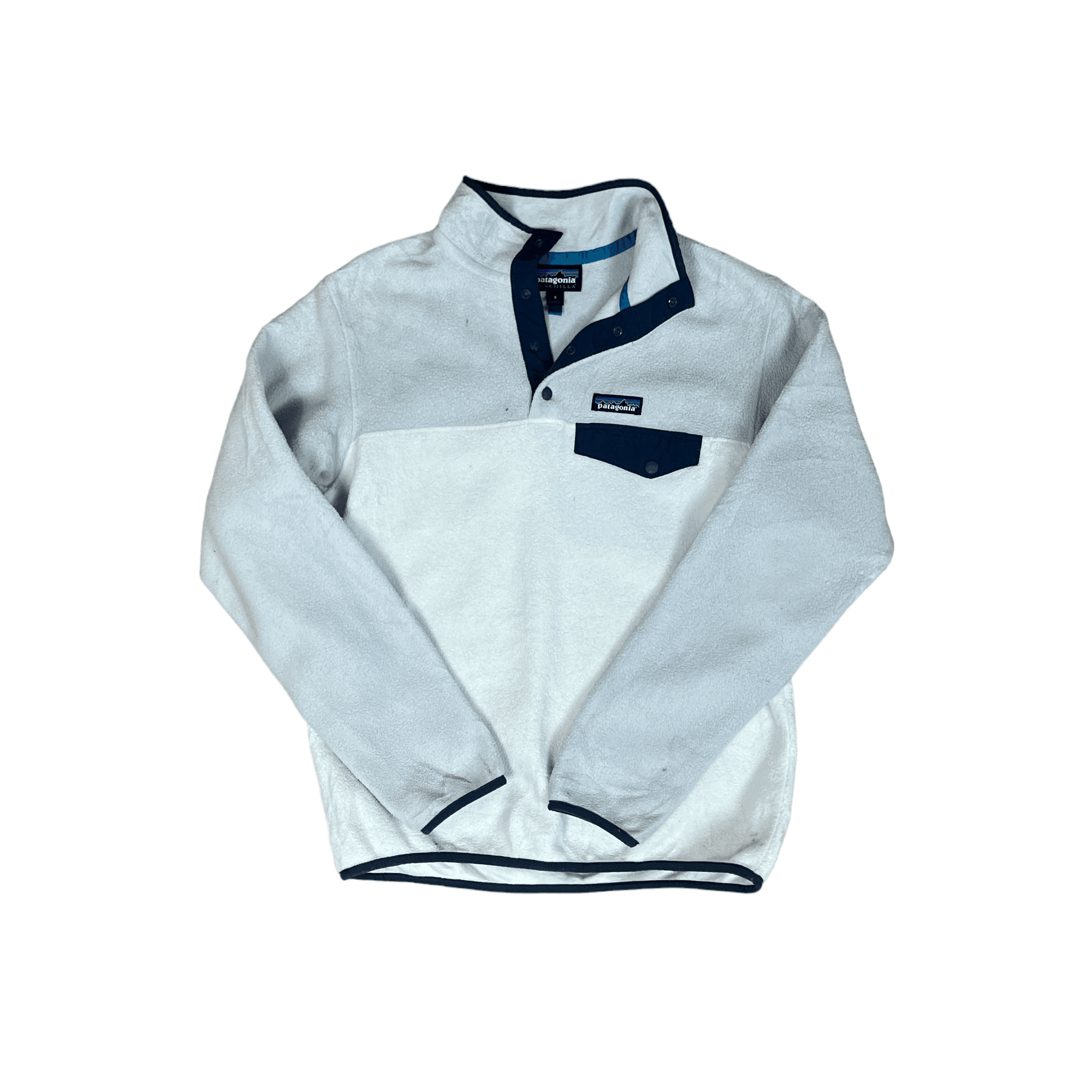 Women s Vintage Grey White Patagonia Synchilla Fleece Small