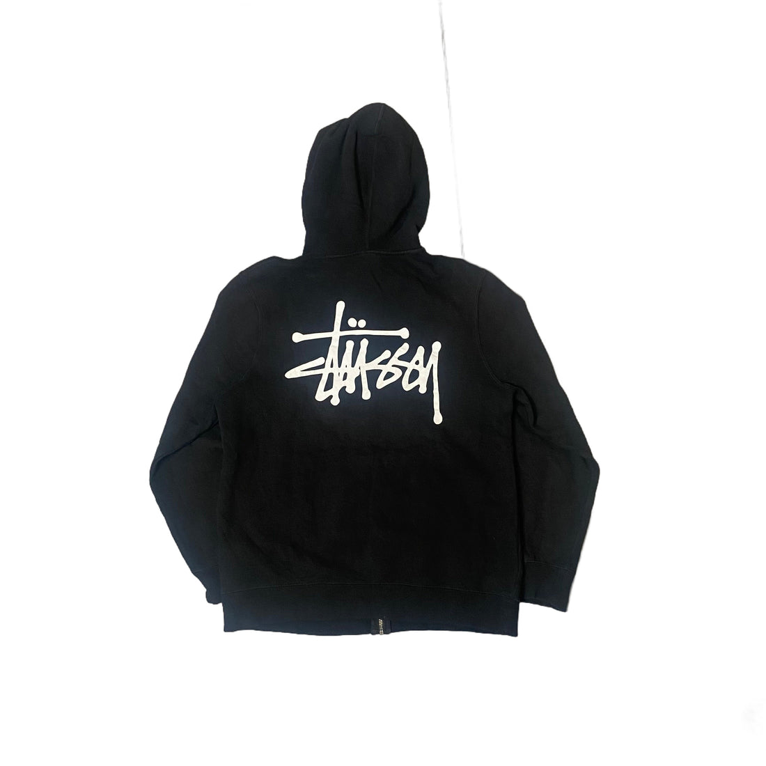 Black Stussy Zip Up Hoodie - S