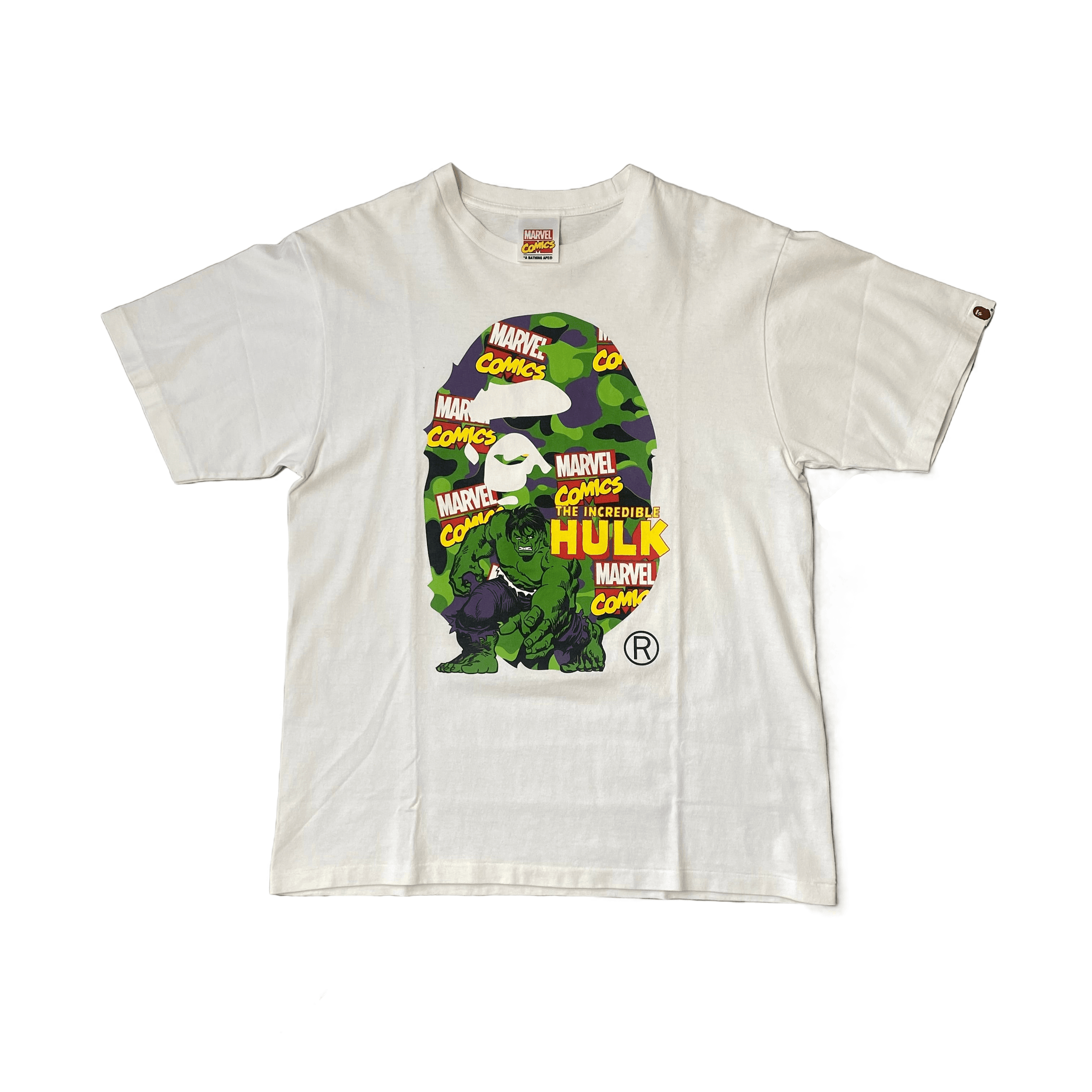 White A Bathing Ape (BAPE) x Hulk Tee - L