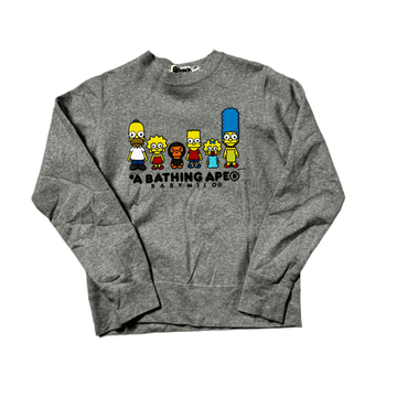 Grey A Bathing Ape (BAPE) x The Simpsons Sweatshirt - S