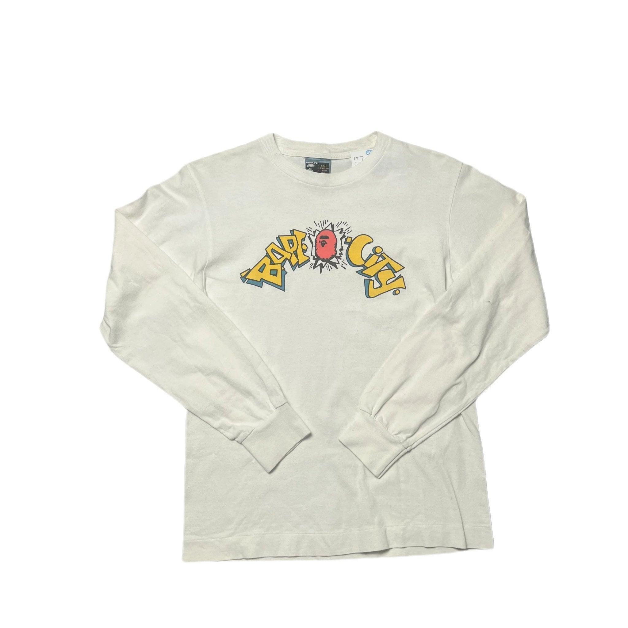 White A Bathing Ape (BAPE) Long Sleeve Tee - S