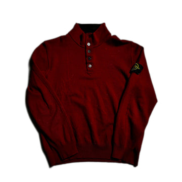 Vintage Burgundy Stone Island Sweatshirt - L