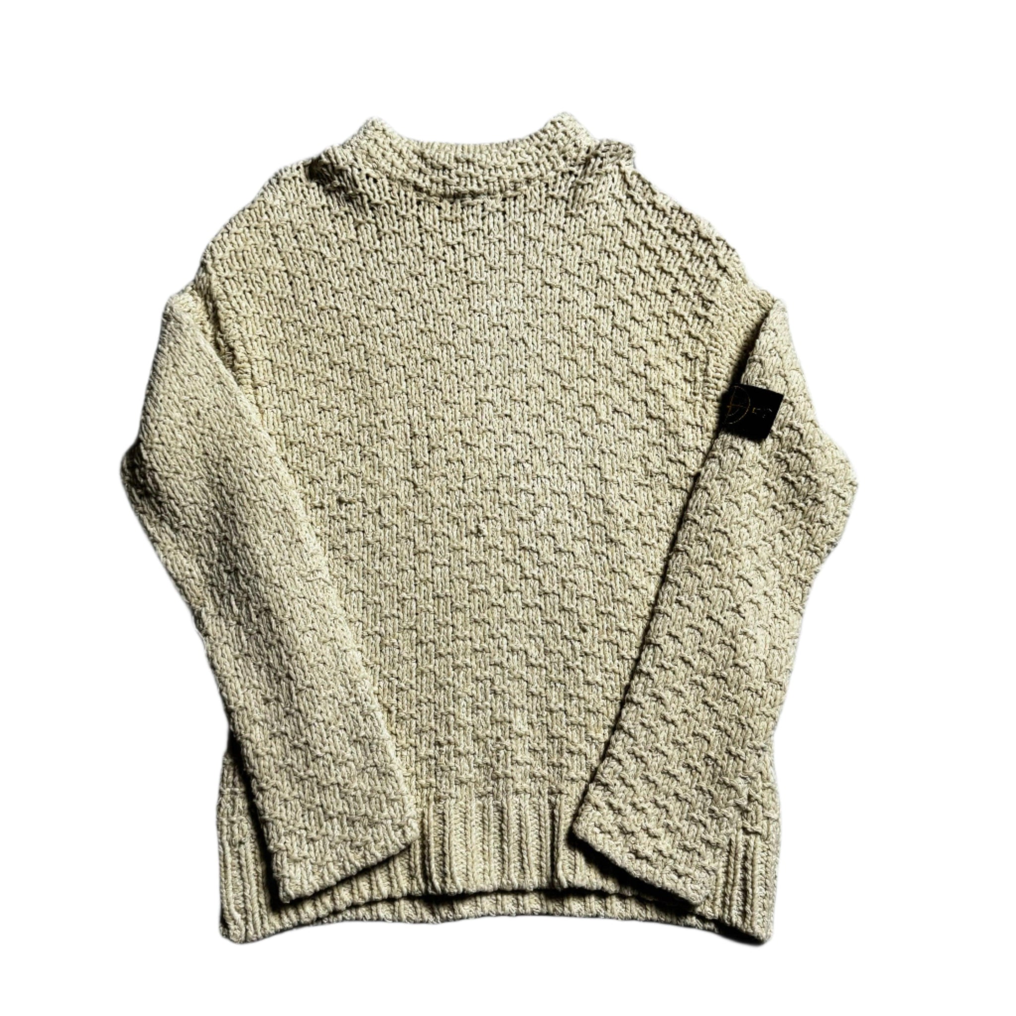 Vintage Cream Stone Island Knitted Sweatshirt - L