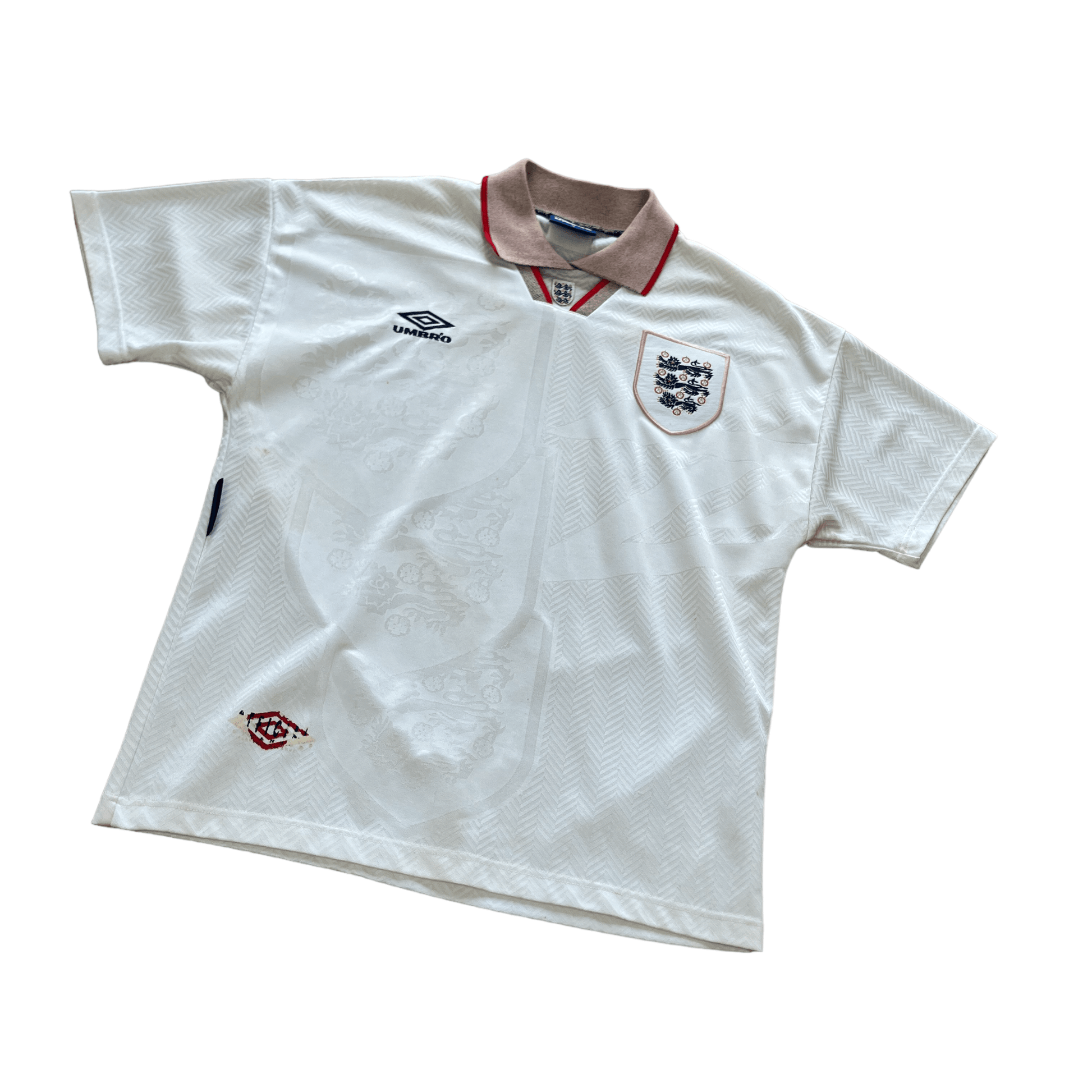 1993-95 Umbro England Home Shirt - Medium - The Streetwear Studio
