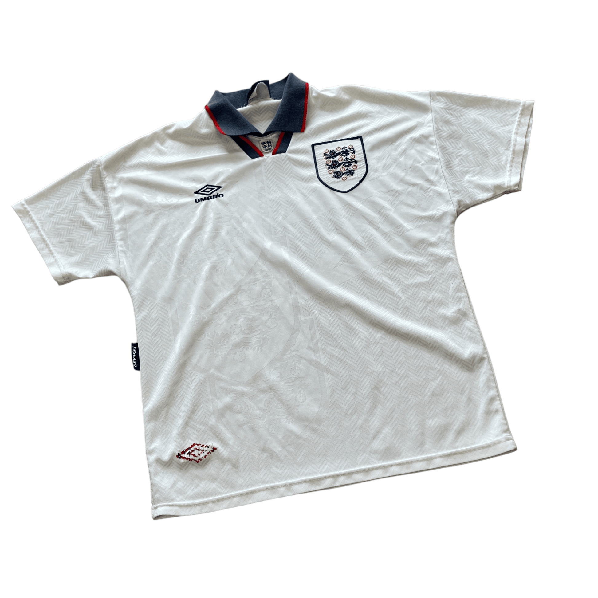 1993-95 White Umbro England Shirt - Large - The Streetwear Studio