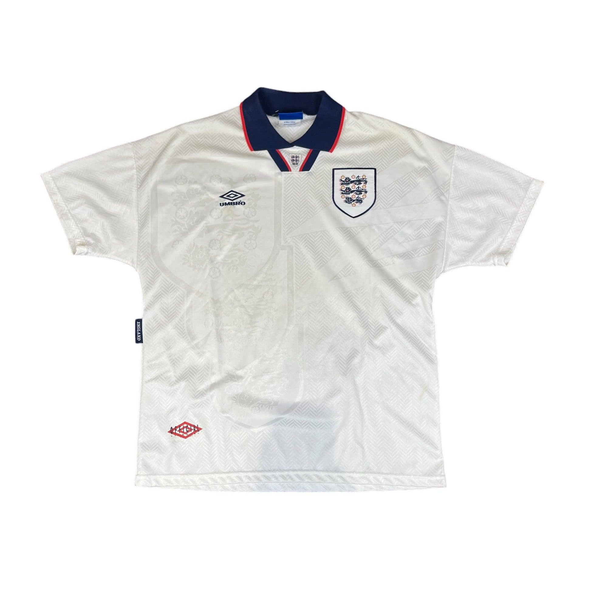 1993-95 White Umbro England Tee - Extra Large - The Streetwear Studio