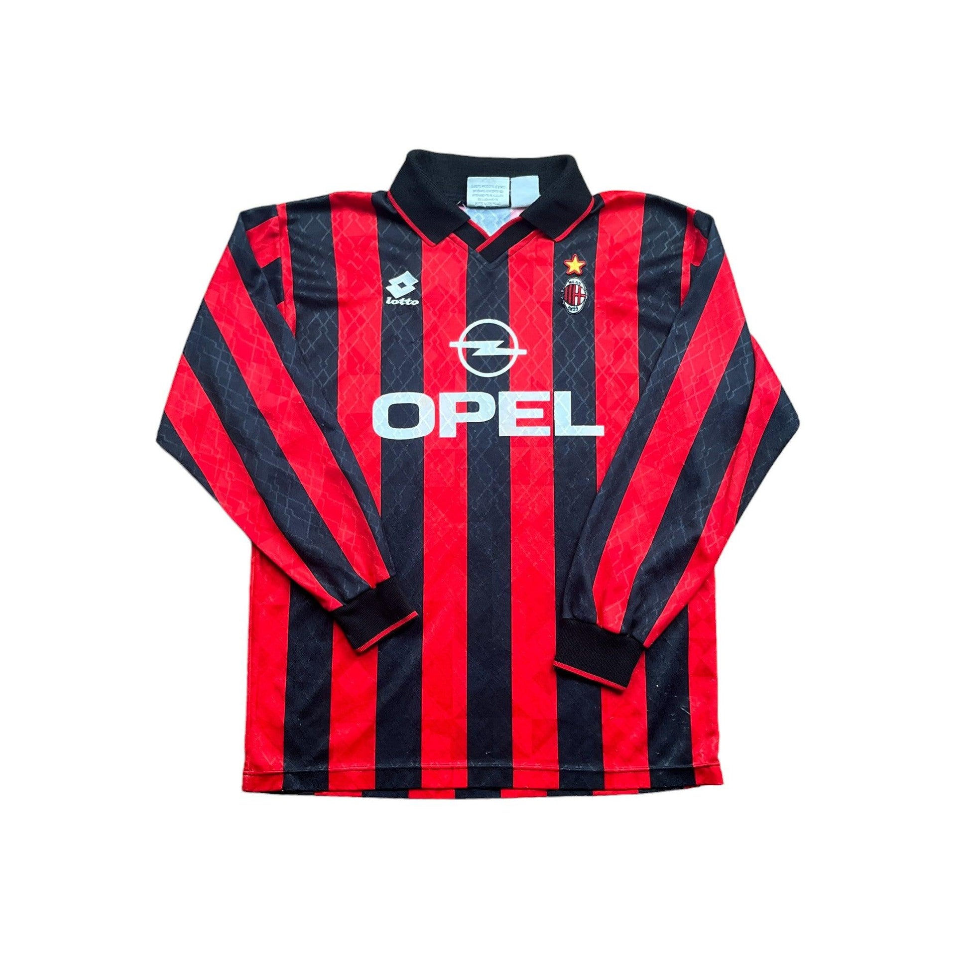 1994-95 Red + Black AC Milan Longsleeve Tee - Large - The Streetwear Studio
