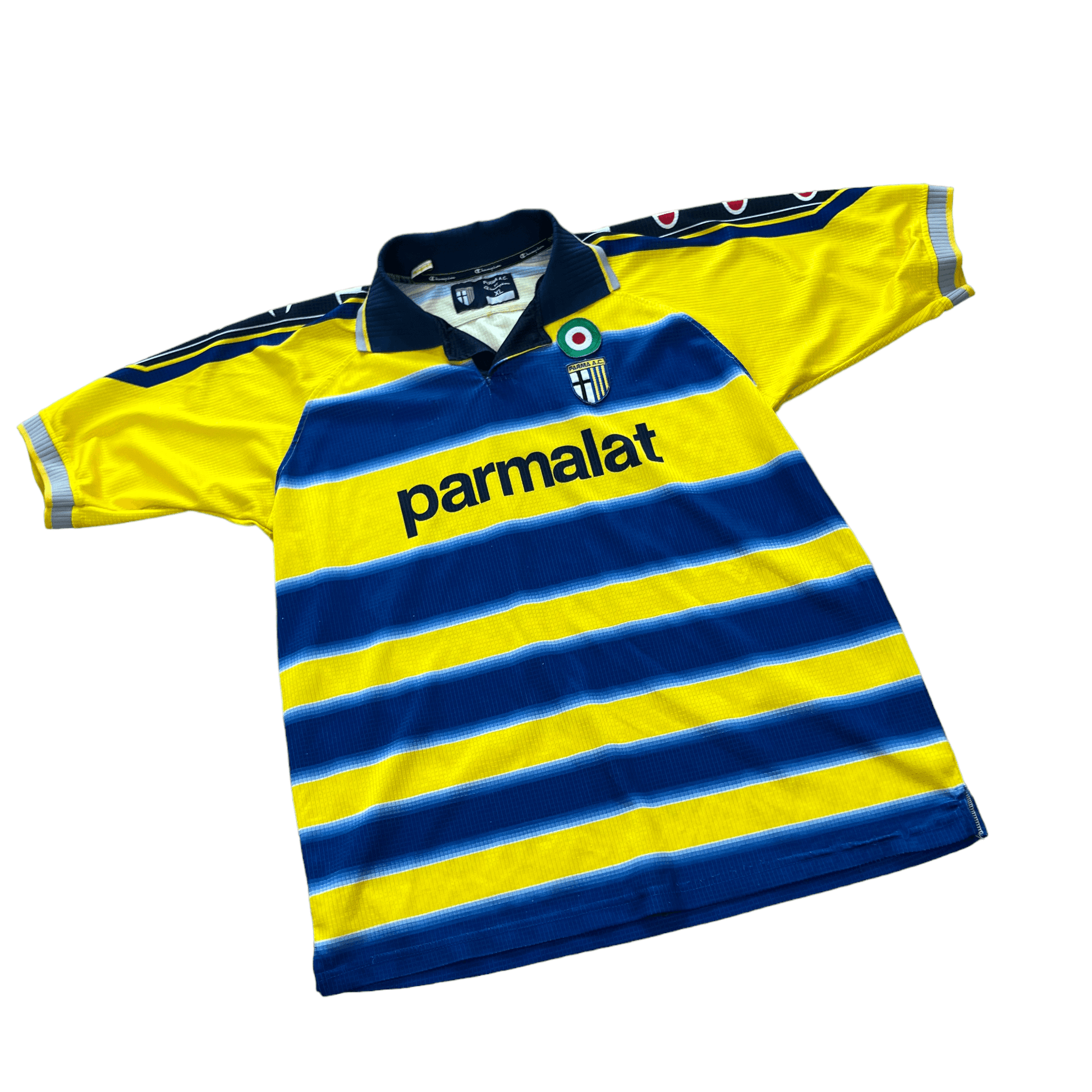 1999-00 Yellow + Blue Champion Parma Home Shirt - Extra Large - The Streetwear Studio