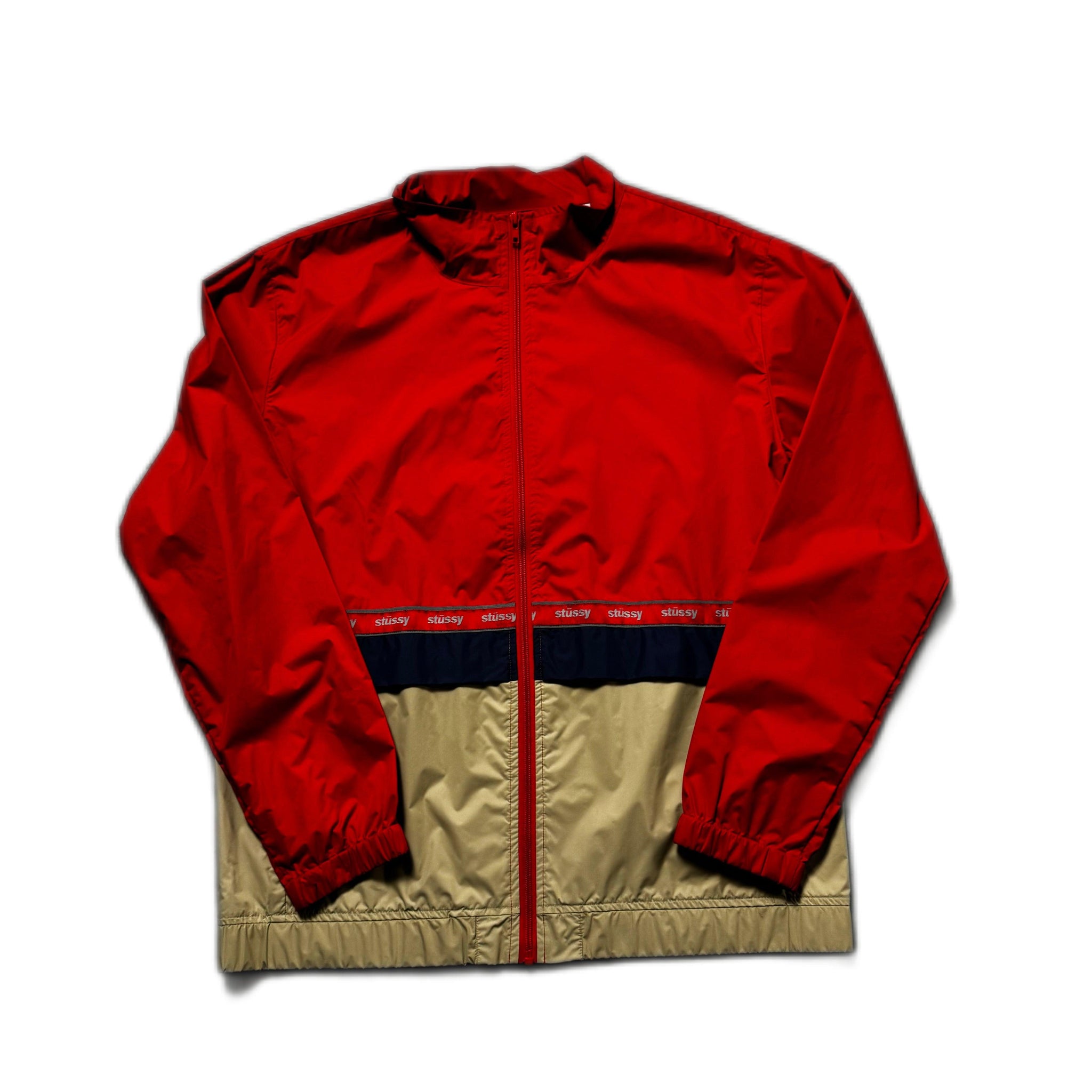 Red + Biege Stussy Jacket - M