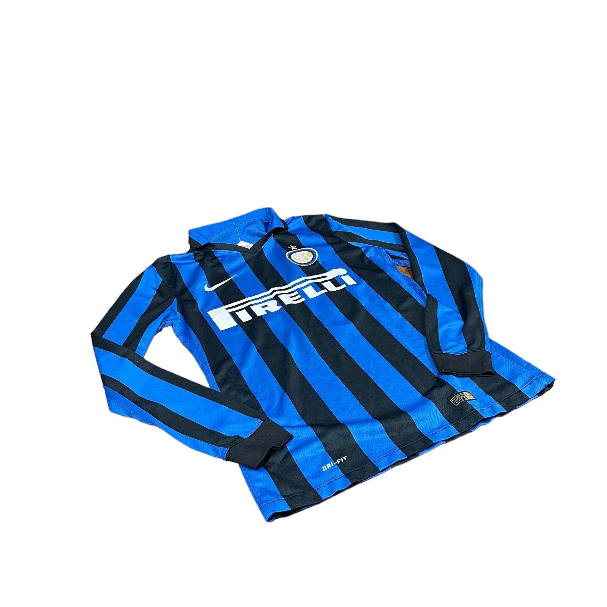 2011-12 Blue + Black Nike Inter Milan Long Sleeve Tee - Medium - The Streetwear Studio