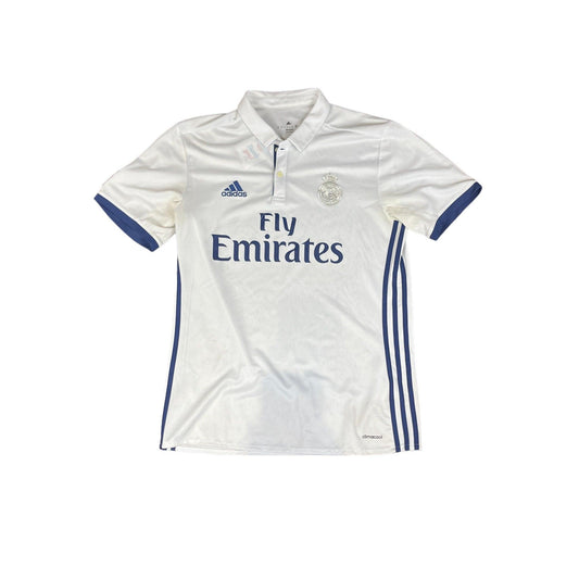2016-17 White Adidas Real Madrid Tee - Medium - The Streetwear Studio