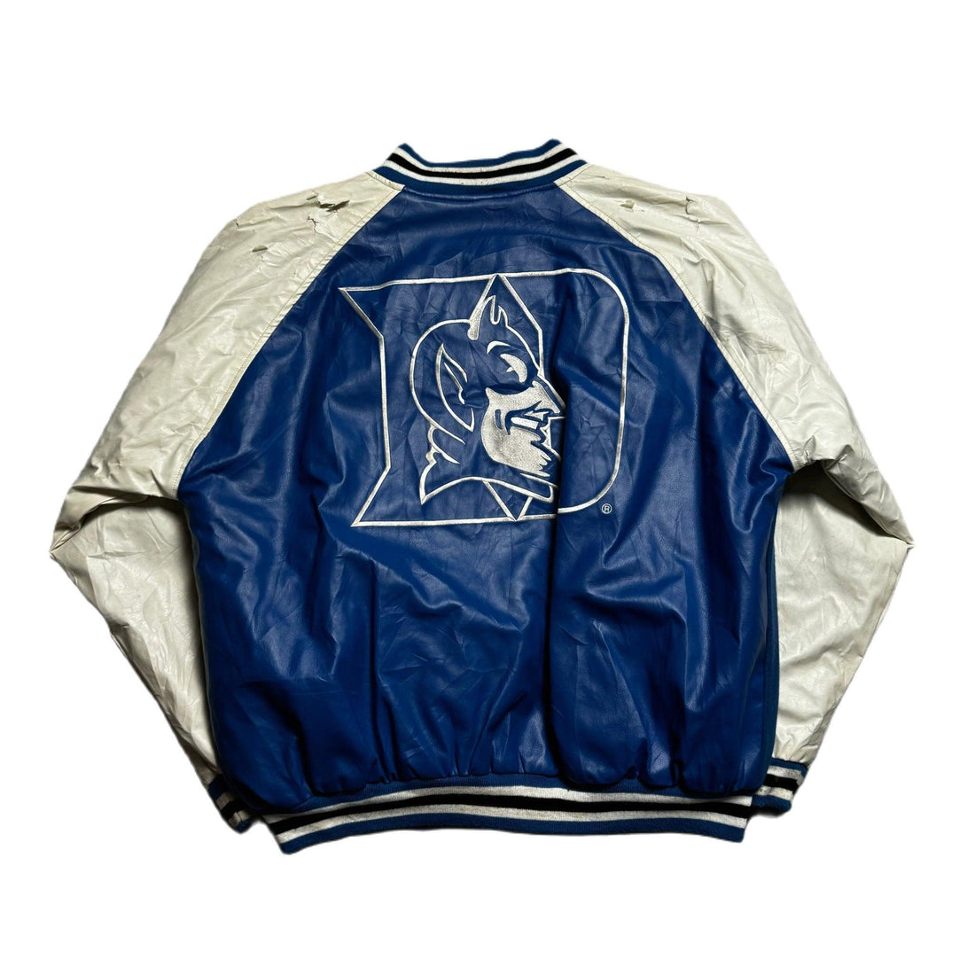 Vintage 90s Blue + White Duke Varsity Jacket - L