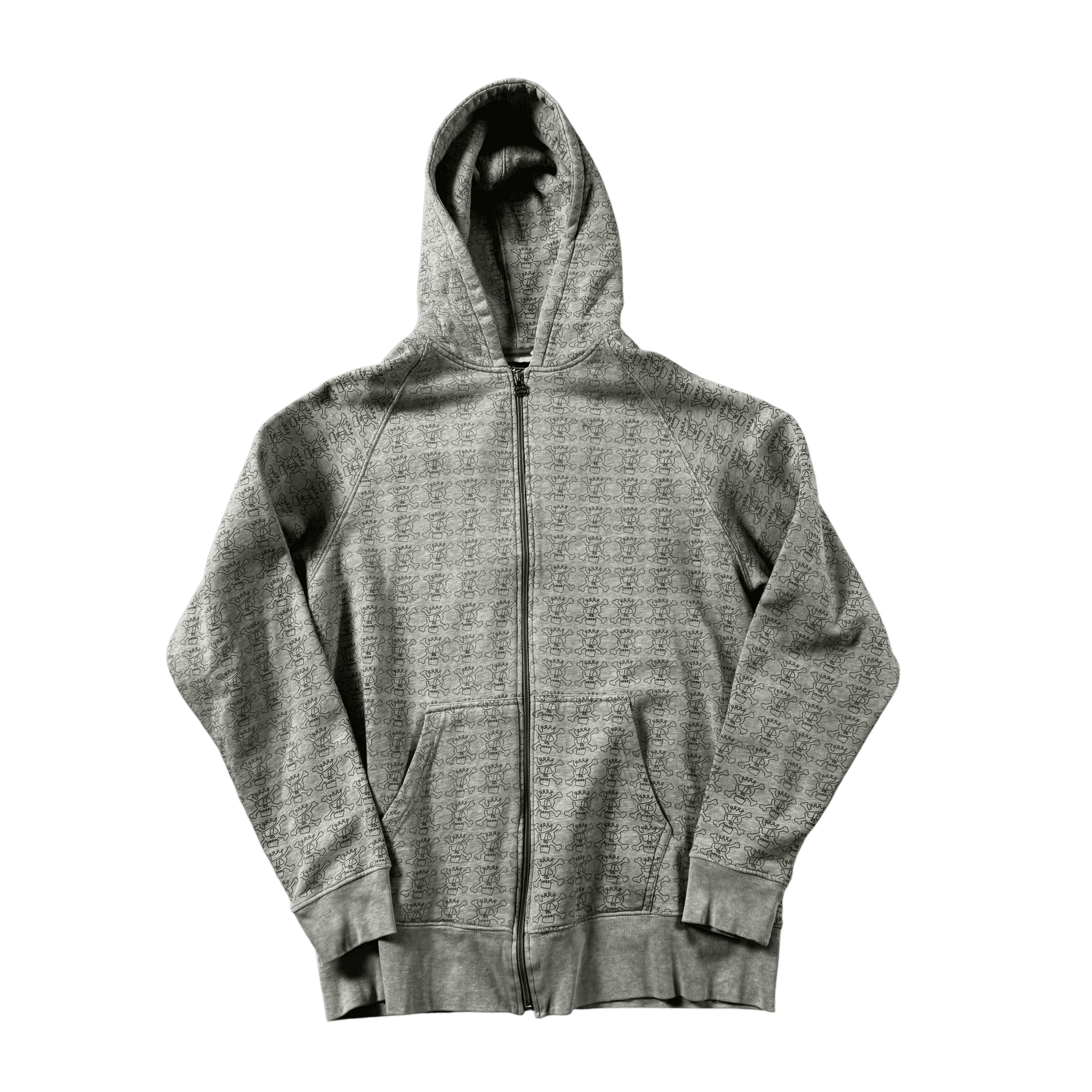 Grey Stussy Full Zip Hoodie - L