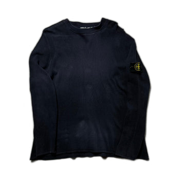 Vintage Navy Blue Stone Island Knitted Sweatshirt - L