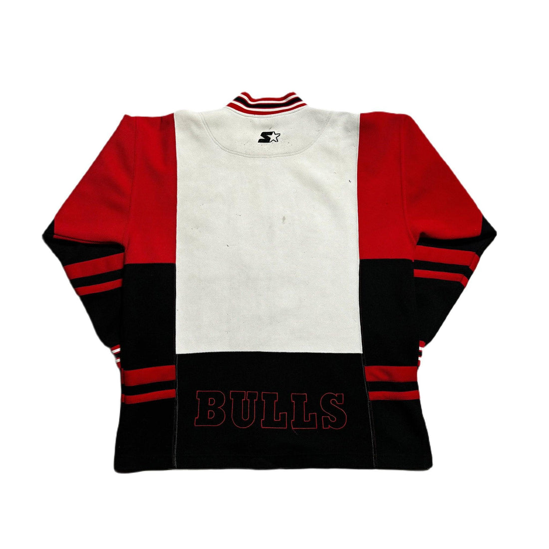 Vintage 90s White, Red + Black Chicago Bulls NBA Jacket - L