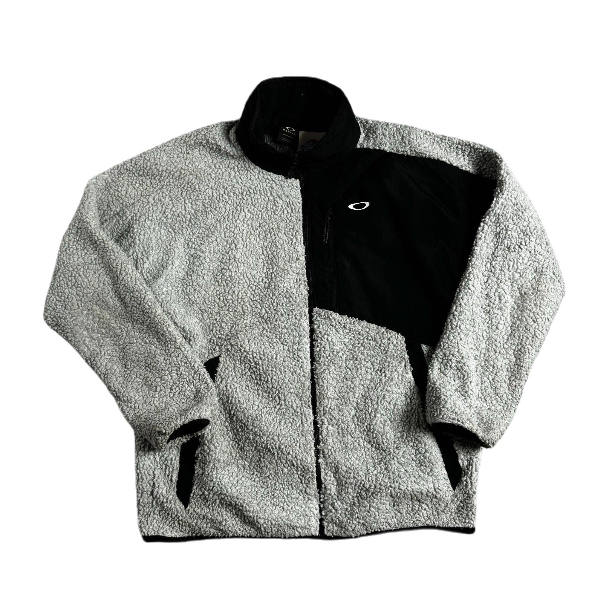 Vintage Grey + Black Oakley Full Zip Fleece - XL