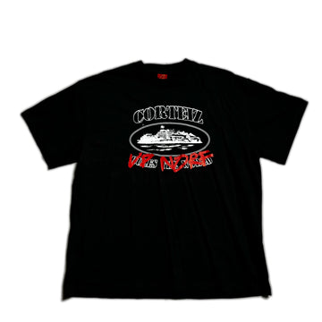 Brand New Black Corteiz Up Norf Tee - L