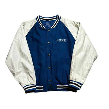 Vintage 90s Blue + White Duke Varsity Jacket - L