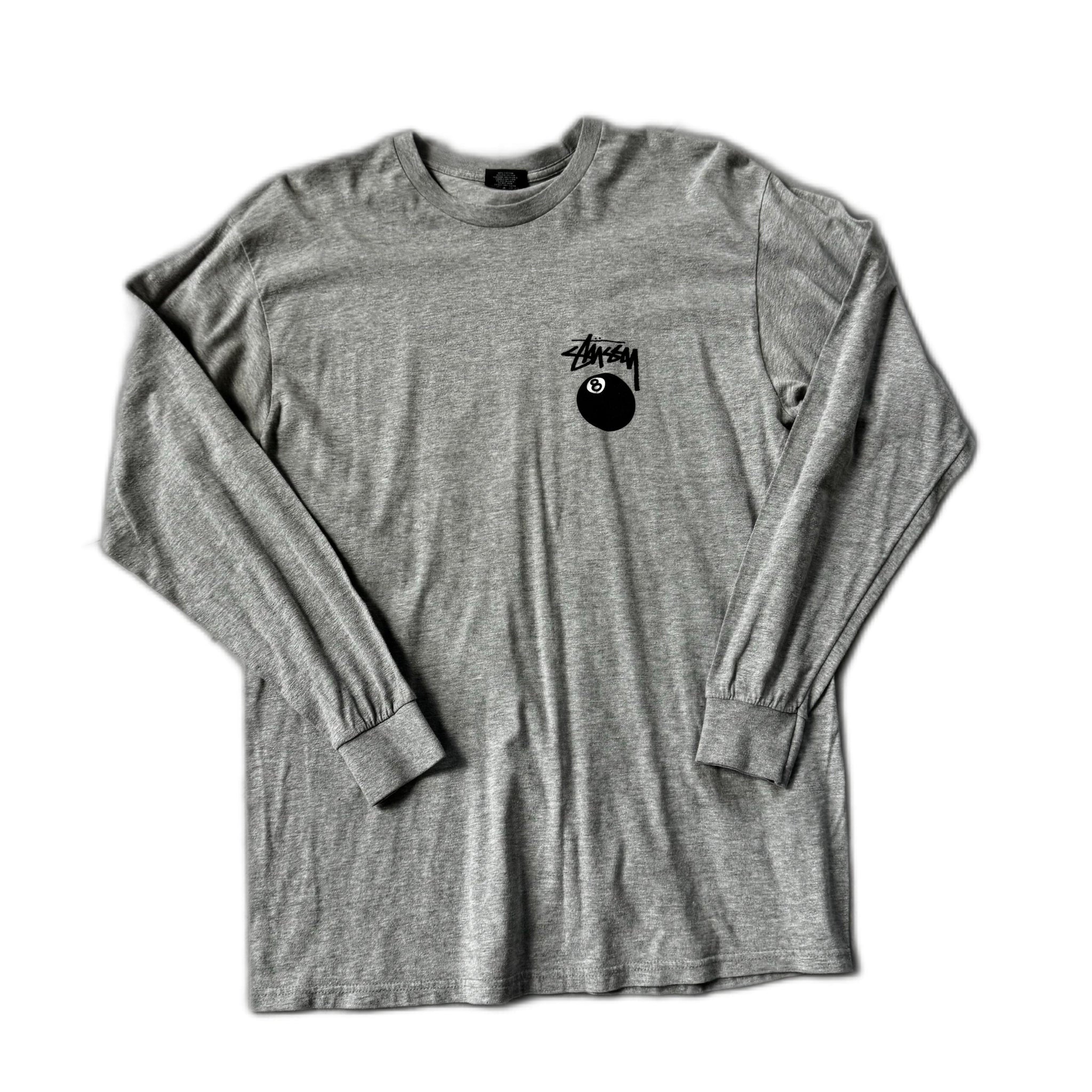 Grey Stussy Long Sleeve Tee - L