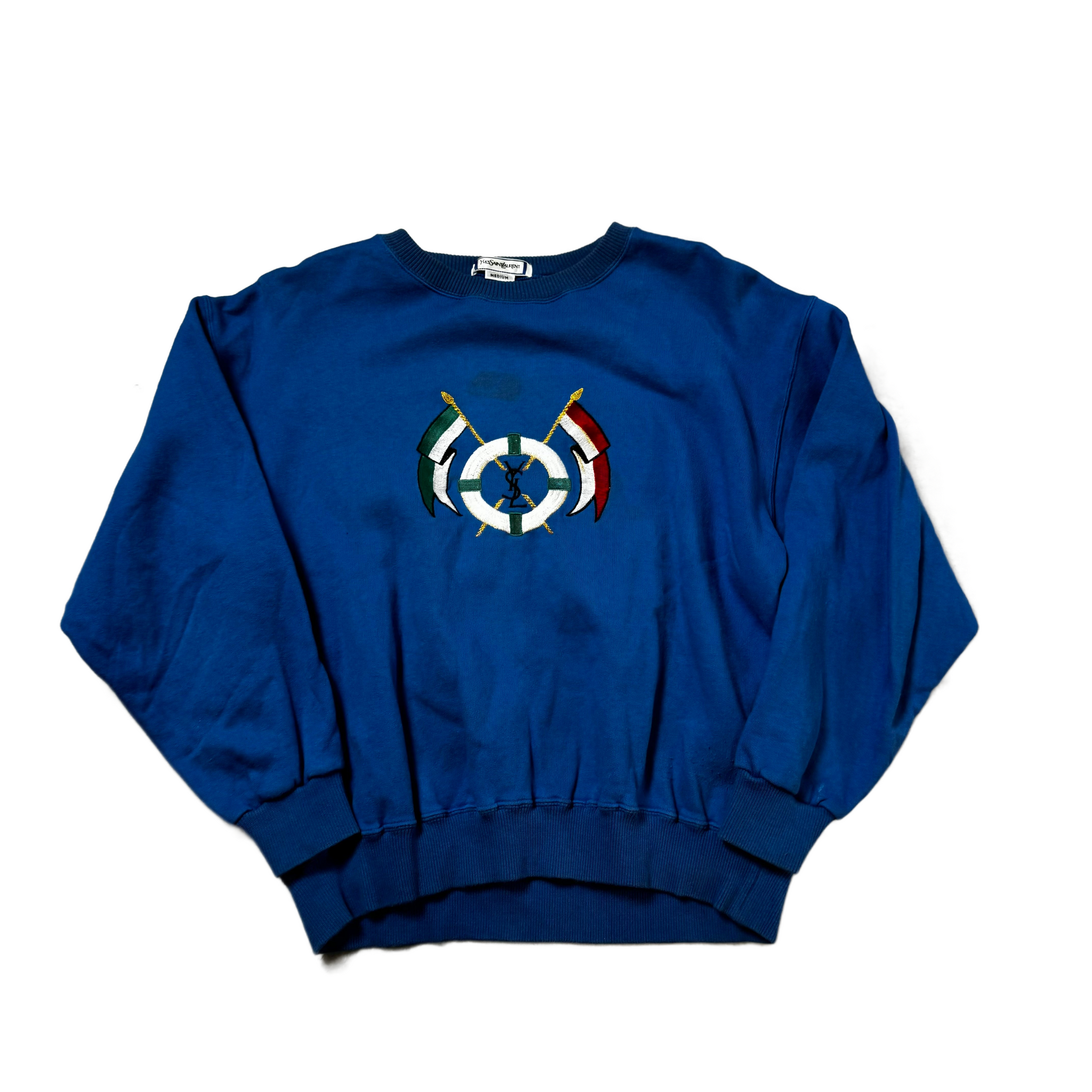 Vintage Blue Yves Saint Lauren (YSL) Sweatshirt - M