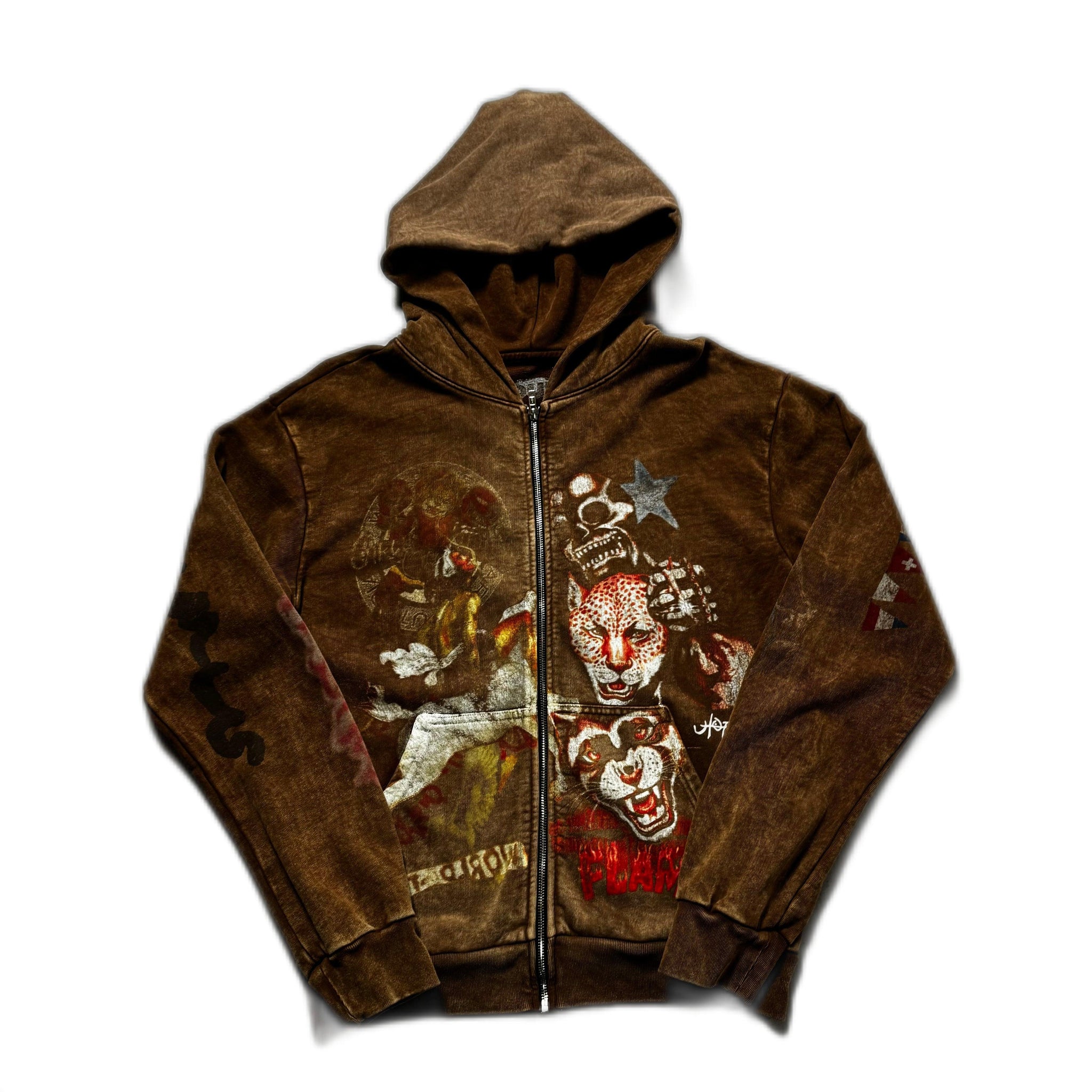 Brown Travis Scott Utopia Zip Up Hoodie - S