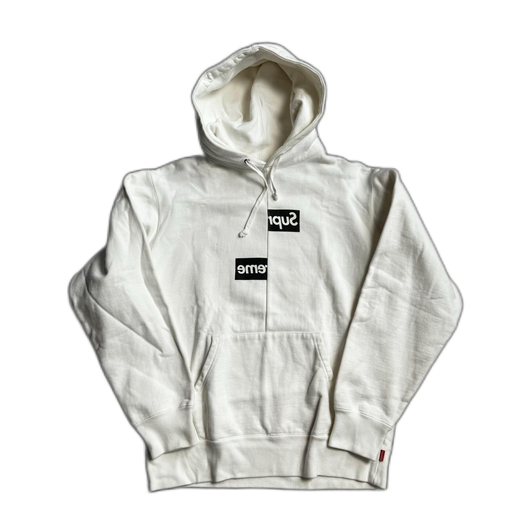 White Supreme x Comme Des Garçons Split Box Logo Hoodie - S