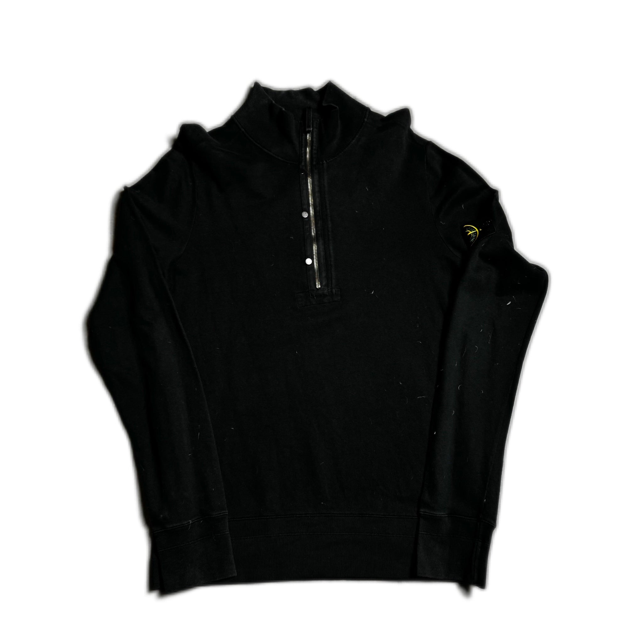 Vintage Black Stone Island 1/2 Zip Sweatshirt - L