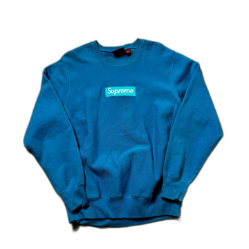 Blue Supreme Box Logo Sweatshirt - L