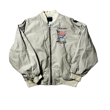 Vintage Cream Avirex Bomber Jacket - M