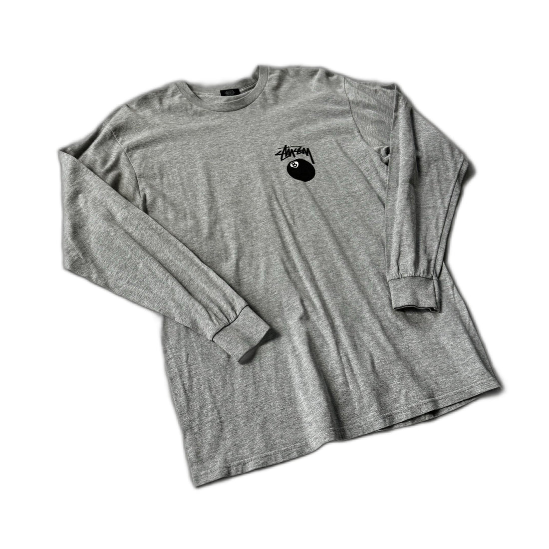 Grey Stussy Long Sleeve Tee - L