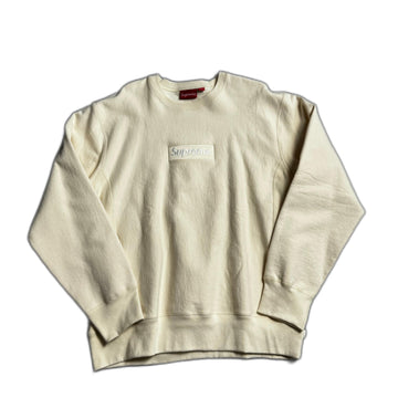 Brand New Cream Supreme Box Logo Sweatshirt - XL