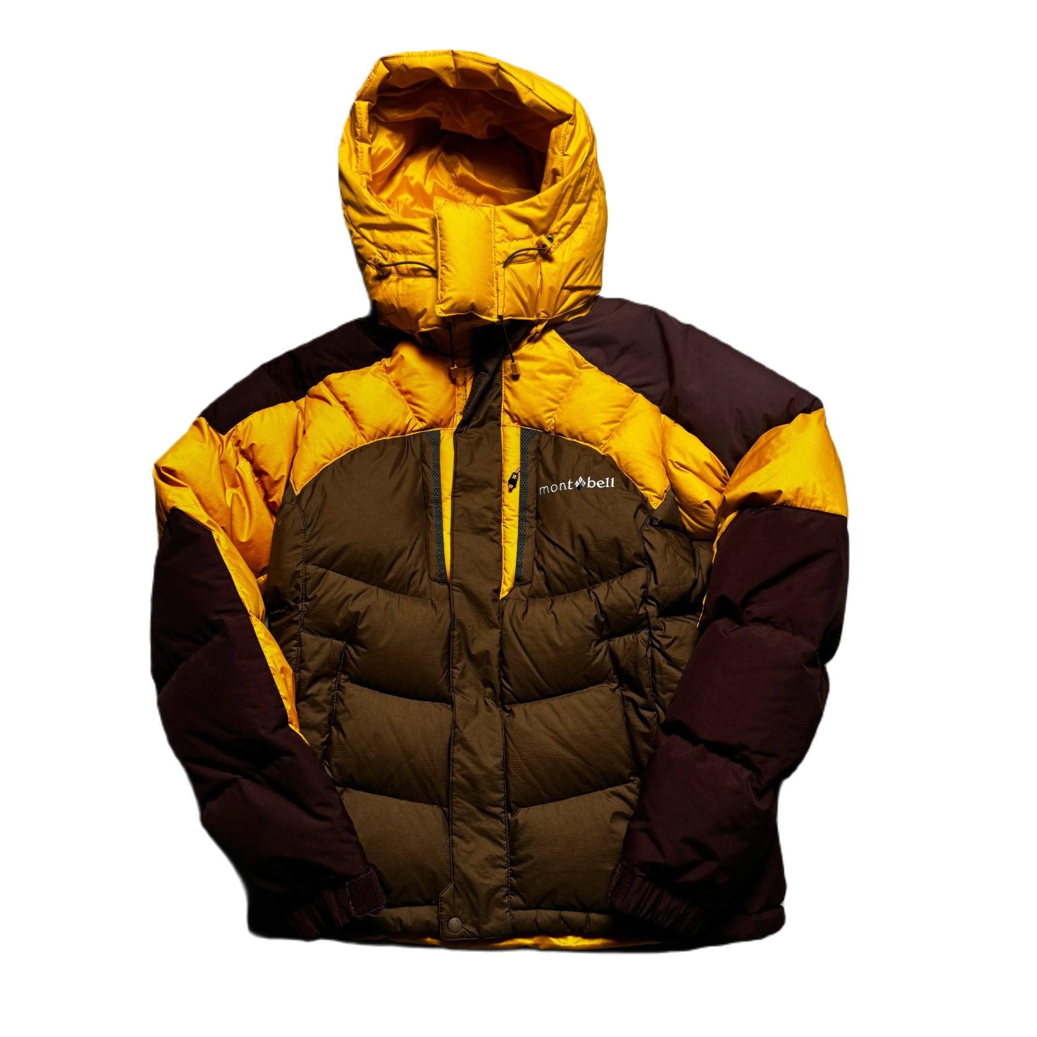 Brown + Yellow Montbell Puffer Coat - S