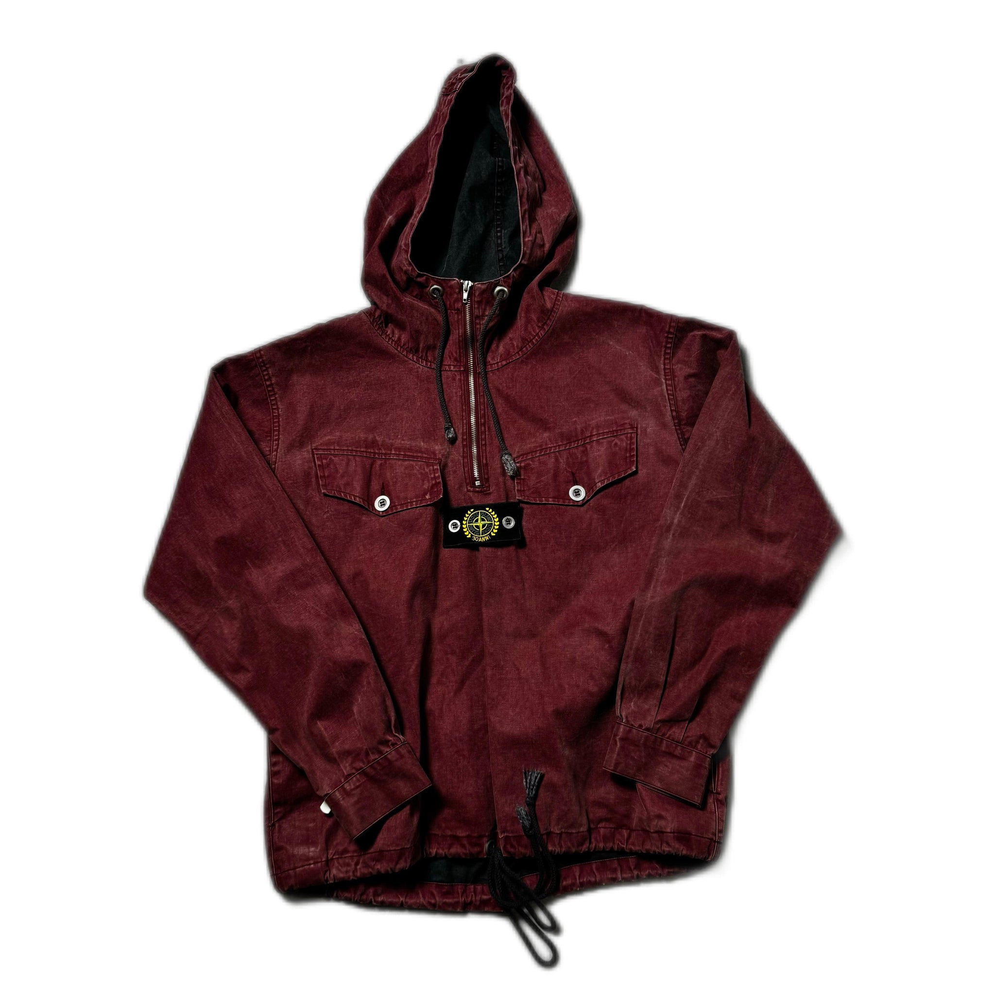 Burgundy Stone Island 30th Anniversary Tela Stella Anorak - L