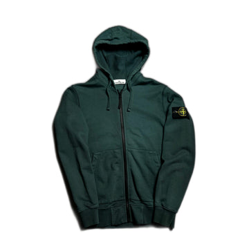 Green Stone Island Zip Up Hoodie - S