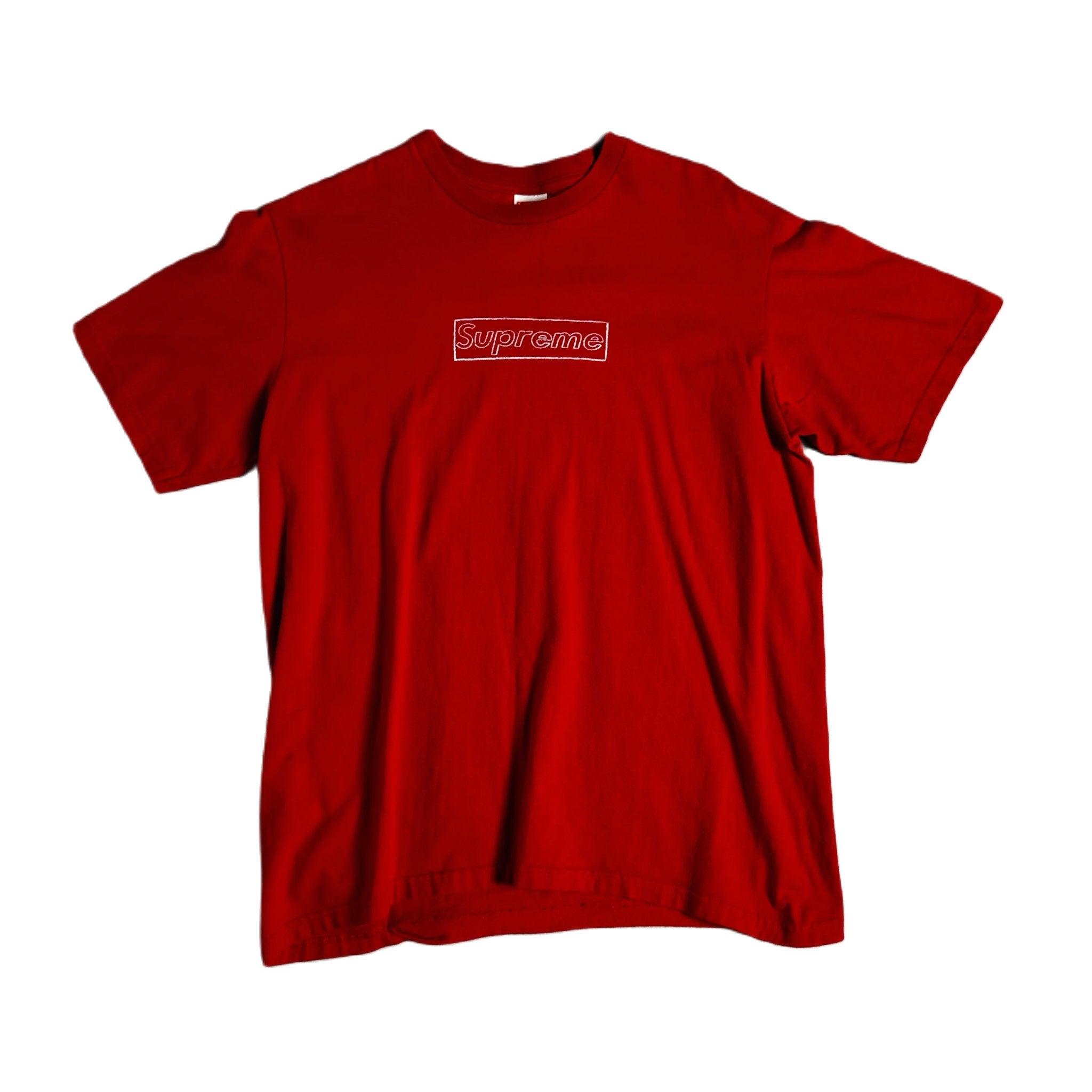 Red Supreme Box Logo Tee - M