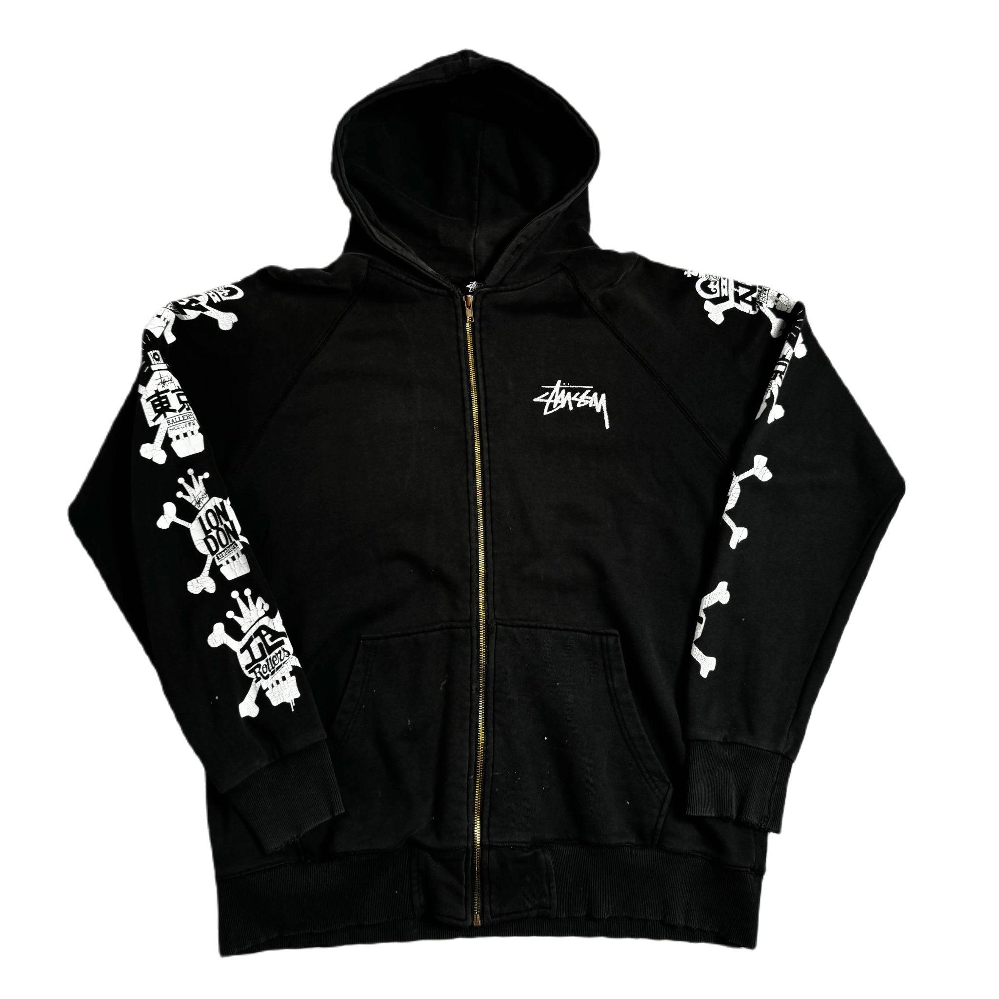 Black Stussy Full Zip Hoodie - XL