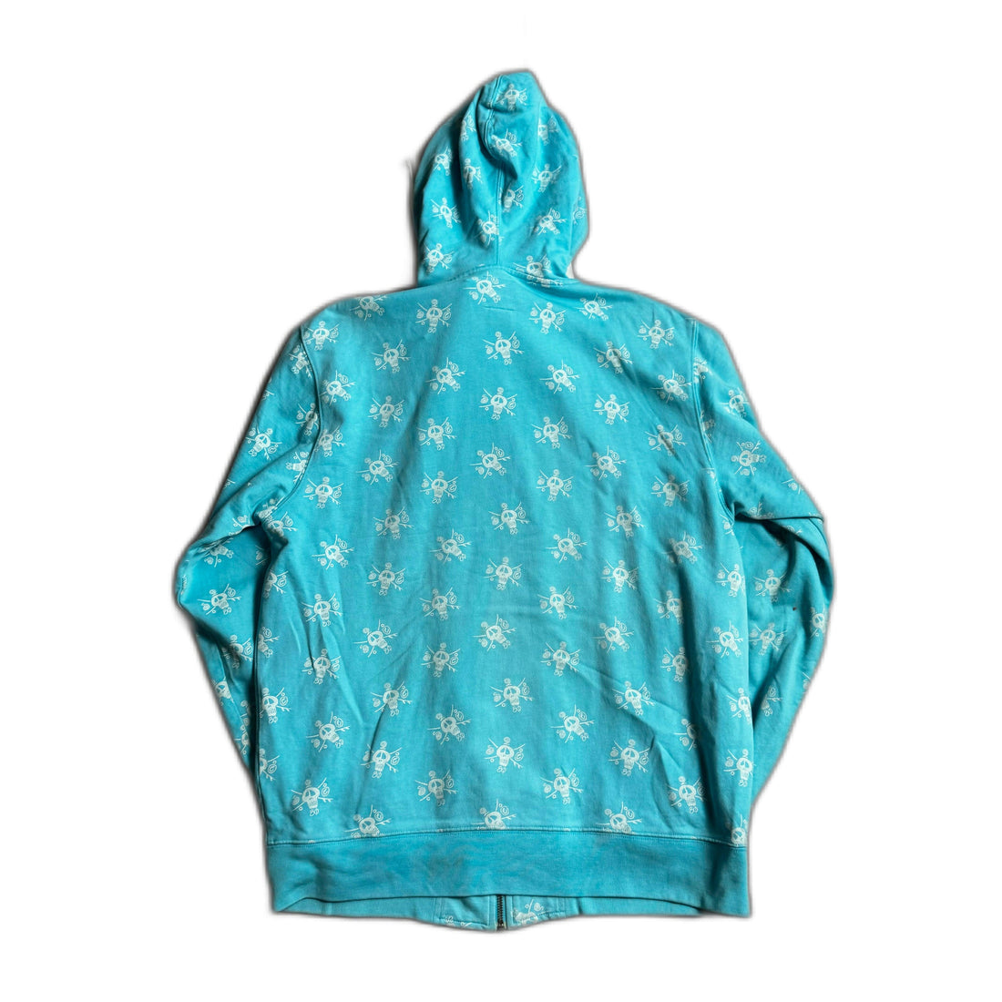 Blue Stussy Zip Up Hoodie - L