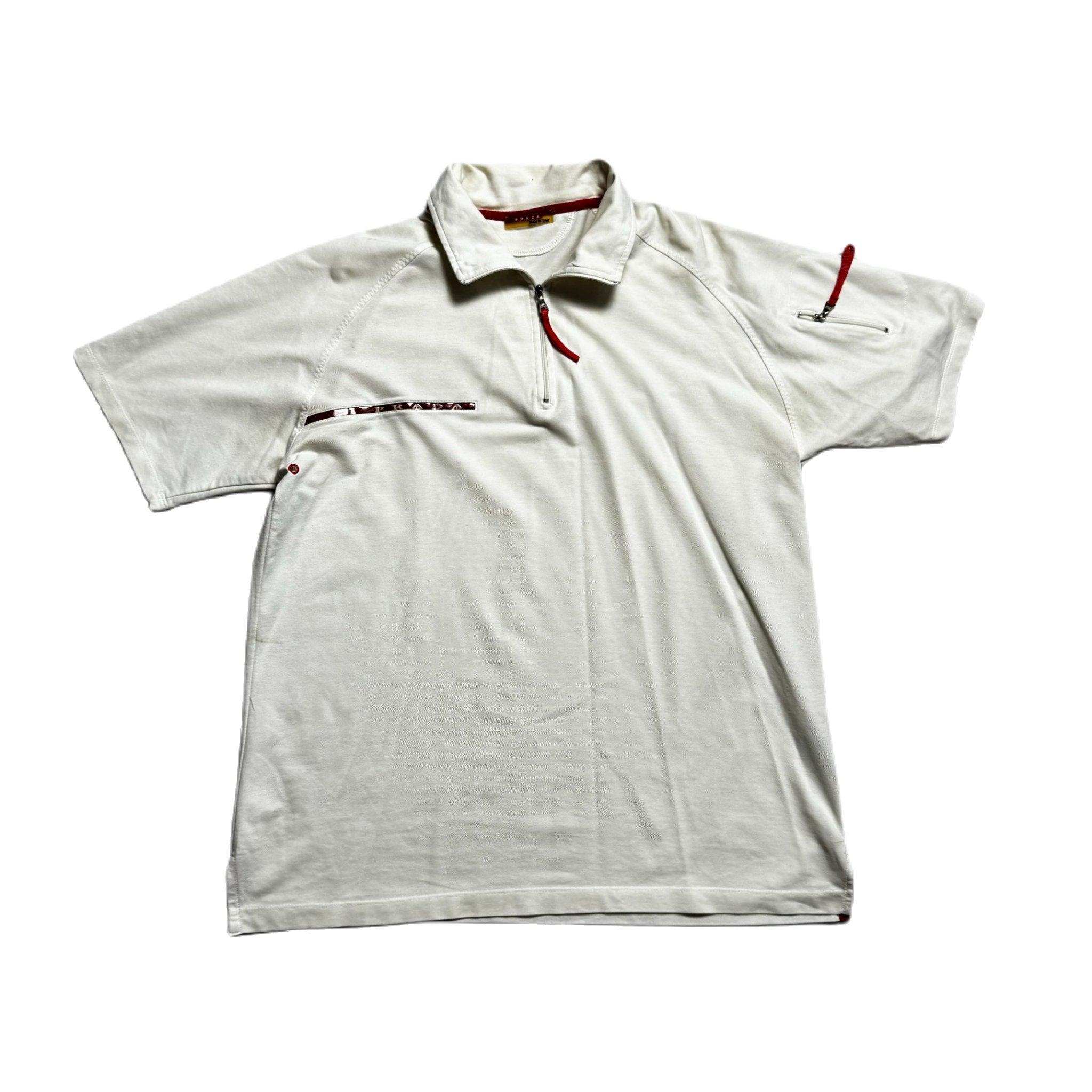 Vintage White Prada Polo Shirt - M