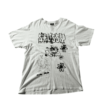 White Stussy Tee - L