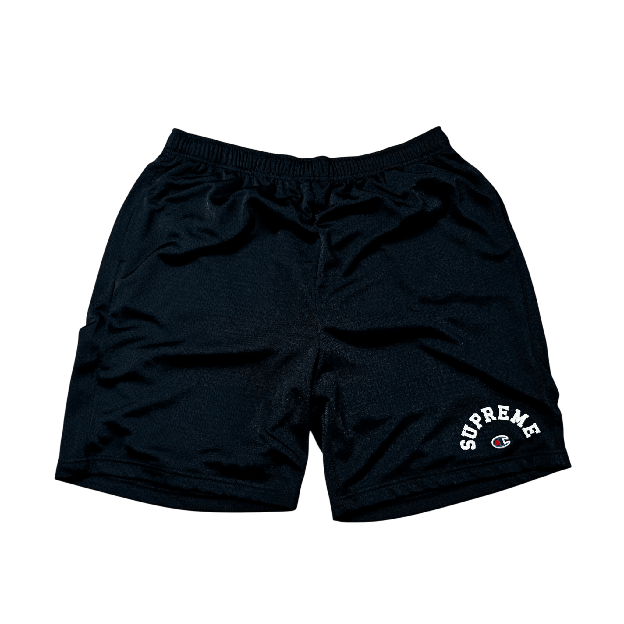 Brand New Navy Blue Supreme x Champion Shorts - L