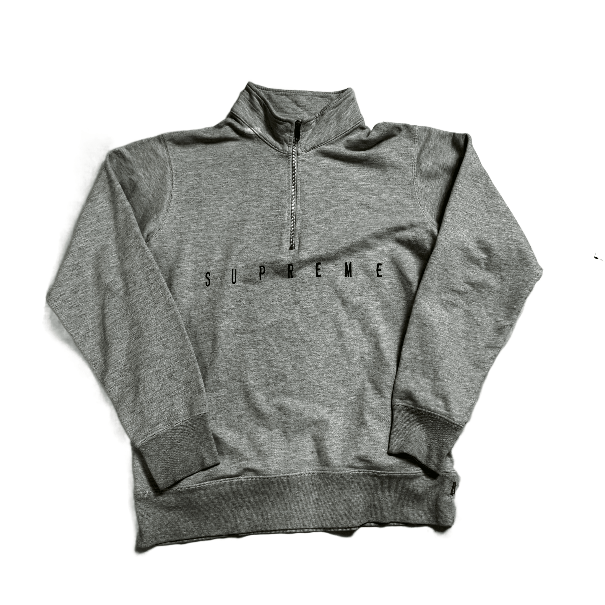 Grey Supreme 1/4 Zip Sweatshirt - S